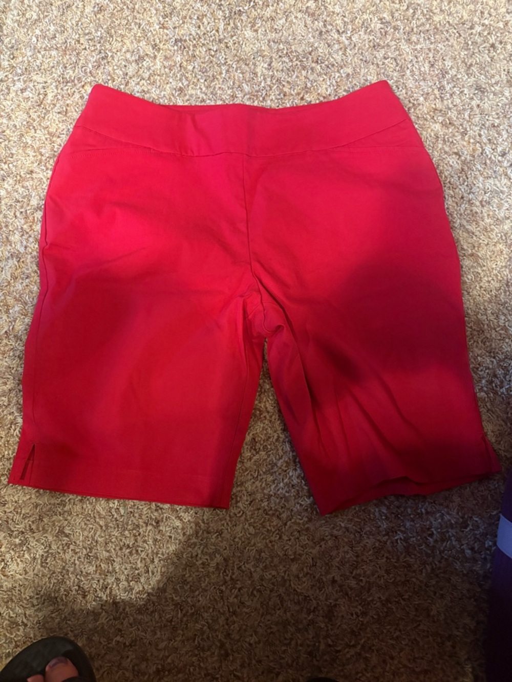 Belle by Kim Gravel Red Stretch Bermuda Shorts